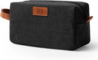 Janhavi Waterproof Travel Bag, Canvas Toiletry Bag for Men, Gifts for Dad, Engraved Initials & Wheat Ear, Groomsmen Gifts, Mens Toiletry Travel Bag, Men's Accessories Organizer (Dark Grey H)