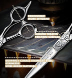 Professional Hair Cutting Scissors - SUS 440C & Cobalt Stainless Steel Barber Shears Fine Adjustment Tension Premium Shears for Hair Cutting (Hair Cutting Scissors S4, 6.0 Inches)