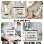 Sewing Gifts Makeup Bag, Hostess Gift for Women Mom Grandma Birthday Christmas, Quilting Gifts for Quilters Sewing Lovers Cosmetic Bag with Zipper Travel Toiletry Makeup Pouch for Purse