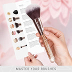 Niré Beauty 15piece Award Winning Glitter Makeup Brushes: Cute Makeup Brushes Set with Case, Beauty Blender, Cleaner, Guide, Gift Box