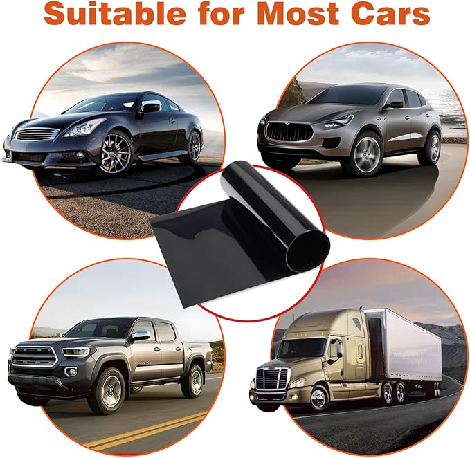 Car Window Tint Film-50% VLT Premium Cabon Tinting Roll | 24IN x 25FT| UV Shielding| Heat Resistance| Enhanced Privacy| Scratch Resistant| Professional Quality Window Tint Film for Auto