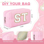 SOIDRAM 6PCS Bridesmaid Proposal Gifts Corduroy Pink makeup bag bulk for Wedding Party Favors Bachelorette party decorations Toiletry Organizer Bag Cosmetic Case Gift