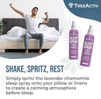 TreeActiv Sleep Spray, Calming Lavender Chamomile, Soothing Witch Hazel & Lavender Pillow Spray Air Freshener for Room, Bed, Fabric, Pillows & Linen Mist for Sleeping & Relaxation, 1000+ Sprays