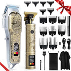 Professional Hair Clippers and Trimmers Set for Men, Cordless Rechargeable Electric Hair Clippers for Hair Cutting, Haircut Clipper for Barber, Men's Gifts for Husband, Barbers, Father