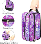 Custom Travel Cosmetic Bag with Name, Personalized Large Capacity Weekend Toiletry Bag Portable Bathroom Makeup Organizer, Watercolor Purple Galaxy