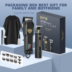 GTSPro Hair Clippers for Men, Clippers and Trimmers Set, Barber Clippers, Electric Hair Trimmer with Box, Gifts for Men Black