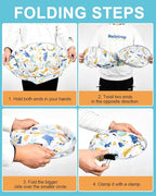 Lictin Haircut Capes Umbrella for Kids - Hair Cutting Haircut Cape Kids Waterproof Foldable Adjustment, Hairdressing Umbrella Cape Apron, Dinosaur Theme