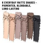 6 Colors Mini Eyeshadow Makeup Palette with Brush Neutral Nude Smoky Eye Shadow Taupe & Brown Matte Make Up Pallet with Mirror Highly Pigmented Long Lasting Waterproof Travel Size Gift Kit