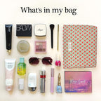 STARDW Aesthetic Floral Makeup Bag Cute Small Cosmetic Bags for Women Girls, Travel Toiletry Bag Large Capacity Zipper Makeup Pouch, Purse Organizer Pouches (Red Floral)