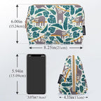 Aosbos Small Travel Makeup Pouch - Cosmetic Bag for Women - Green Leaf