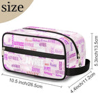 Personalized Makeup Bag with Name, Travel Cosmetic Bag for Women, Friends, Mother's Day, Bridesmaid, Bride, Wedding, Graduation, Light Pale Pink Background