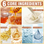 Hydrating Hand and Foot Mask, 3 Foot & 3 Hand Mask, Hand and Foot Care After Pedicure, Moisturizing Socks for Dry, Cracked Heel, Foot Spa, Honey & Milk, Vitamin E