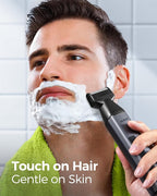 GLAKER Beard Trimmer for Men,Cordless Hair Trimmer,Electric Razor with Interchangeable Magnetic Attachments for Hair Body Facial Trimming,6 in 1 Men Gromming Kit with Storage Bag and Beard Bib Apron