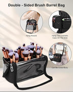 Relavel Rolling Makeup Case–Professional Makeup Train Case,Makeup Artist Travel Bag with Wheels,8-in-1 Portable Travel Beauty Trolley Case for Cosmetology Storage(Black)