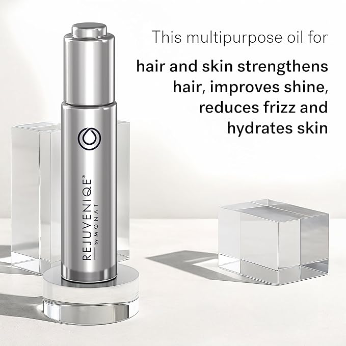MONAT REJUVENIQE Oil – Multipurpose Hair & Skin Treatment - 13+ Natural Plant and Essential Oils – Hydrates, Strengthens, Reduces Frizz, Boosts Shine, and Provides Intense Hydration – 30ml (1.0 fl oz)