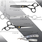 Professional Barber Scissors Set - Hair Shears Kit, Thinning Shears for Salon Haircut & Bang Trimming