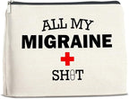 Medicine Cosmetic Bag Headache Migraine Awareness Gifts, All My Migraine Bag Zipper Makeup Pouch