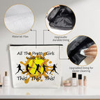 Softball Makeup Bag,A Gift for Players and Lovers,Customized Softball Makeup Bag with Lining,Cool Cosmetic Bags for Purse,A Must-Have Item for Softballs Moms