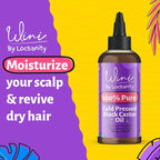 Locsanity Wini Pure 100% Jamaican Black Castor Oil Organic Cold-Pressed | Non-GMO | Unscented - 4 fl oz: Moisturizing Face & Hair Oil for Growth, Skin Care, Strengthening, & Nourishing