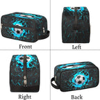 3D Light Wall Football Portable Travel Toiletry Bag, Sport Ball Dopp Kit Cosmetic Organizer Makeup Bag Shower Shaving Bag for Men Women