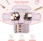 Travel Toiletry Bag:  Large Capacity, 4 Compartments, Wet/Dry Separation, Ultra-Soft Lightweight Fabric & Anti-Spill Design for Travel,Gym,Gift(11.8" L) (Soft Pink)