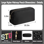 Travel Essentials Makeup Bag for Women Water-resistant Toiletry Organizer Nylon Cosmetic Pouch Preppy Stuff