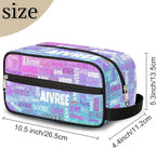Personalized Name Toiletry Bag, Large Travel Cosmetic Bag Portable Makeup Organizer Bag for Women Bathroom Shower Essentials, Gradient Purple Blue Glittering