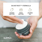 SUPPLY Ultra Lather Shaving Cream Black Pepper & Fir - Hypoallergenic Formula for Men - 3.4 Oz Jar - Naturally Soothes and Protects, Guards Against Razor Burn and Irritation
