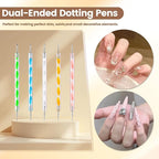 Nail Art Tools Set, 15 Nail Art Brushes 6 Nail Dotting Tool 3 Nail Stickers 2nail buffer 2 toe separator with Nail Stand Holder for Nail Tech & Beginners Nail Art Supplies Kit (Pink)