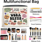 Work Bestie Gifts Makeup Bag, Work Best Friend Gifts for Women, Gifts for Coworker Colleagues Friend Work Bestie Zipper Makeup Pouch