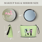 Women Birthday Maid of Honor Monogrammed Gifts for Bride Bridesmaid Sister Friend Her Teacher Makeup Cosmetic Bag with Mirror Mothers Day Christmas Graduation M