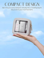 Popvibe Clear Makeup Bag Travel Cosmetic Case Transparent Toiletry Bag with Zipper, Portable Make Up Organizer Traveling Compact Car Bag for Essentials