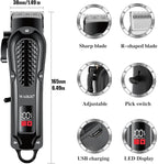 WAIKIL Hair Clippers Professional Cordless for Men, Barber Clippers for Hair Cutting Kit,Rechargeable Haircut Machine for Family,Wireless LCD Display Hair Trimmers Set