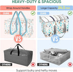 BALEINE 2-Pack Oversized Moving Bags with Reinforced Handles, Heavy-Duty Storage Tote for Clothes, Moving Supplies (Mosaic, 2-Pack)