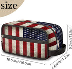 Travel Toiletry Bag for Women Men Retro American USA Flag Lightweight Cosmetic Makeup Bag Organizer Waterproof Shaving Bag Dopp Kit with Large Capacity for Toiletries and Shaving Accessories