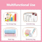 6 Packs Clear Cosmetics Bags for Women Men Waterproof Toiletry Bags PVC Makeup Bags Organizer Case with Zipper for Travel Bathroom (6 pink Colors)
