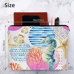 Makeup Bag Seahorse Makeup Bags For Purse Pouch, Sea Animal Coral Reef Seashell Seahorses Travel Toiletry Bag Cosmetic Bag Makeup Bags Flax Makeup Organizer Bag Pencil Pouch For Man Woman