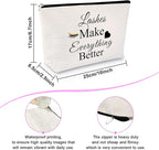 Sfodiary Lashes Girl Gifts Lash Artist Gifts Eyelash Makeup Bag Beautician Present for Women Cosmetic Bag Birthday Christmas Thanksgiving Thank You for Makeup Artist Travel Cosmetic Pouch
