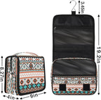 Travel Toiletry Bag for Women & Men Aztec Western Ethnic Hanging Cosmetic Organizer Portable Waterproof Makeup Case Make Up Bag with Compartments Travel Essentials for Bathroom Shower