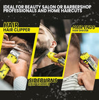DSP Hair Clipper, Trimmer, Shaver Kits for Men Professional Barber Clipper and Trimmer Sets with Travel Case, Rechargeable, LED Display, Yellow