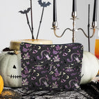Purple and Black Halloween Makeup Bag, Halloween Gifts for Women, Witchy Makeup Bag, Witchy Gifts for Women, Witch Stuff, Goth Gothic Makeup Bag, Gothic Gifts for Women, snake