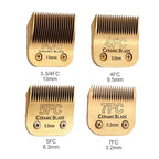 5 Pack Professional Detachable Replacement Blades Set,Compatible with Andis AGC,BDC,BGC,MBG Series/Oster Classic 76/Star-Teq/Power-Teq/A5 Clipper Cut Length（1/16-1/8inch) Golden
