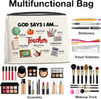 YeleY Cosmetic Case - Multipurpose Makeup Bag for Women - Waterproof Zipper Pouch - Bible Verses Design