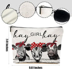 2pcs Funny Farm Animals Cow Stuff Western Makeup Bag, Farm Animals Cosmetic Bag Cow Gifts for Women Female Girls Sister BFF, Christmas Birthday Gift, Western Stuff Travel Toiletry Bags