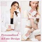 Personalized Makeup Bag Initial A-Z Preppy Patch Bag,Small PU Leather Travel Cosmetic Bag Pouch with Zipper,White Cute Toiletry Bag,Gift Ideal for Teen Girls Women Birthday Friend Mom,Letter H