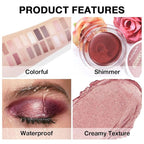 Cream Glitter Rose Shimmer Metallic Eyeshadow Palette Makeup, Natural Single Mini Instant Holographic Eyeshadow For Older Women, Sombras Crema Para Ojos, Talc, Paraben & Cruelty Free, 27