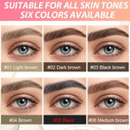 evpct 2Pcs Black Magic Microblading Dual-Ended Eyebrow Contouring Pen Brow Pencil, with 4 Brush Micro-Fork-Tips Applicator and Precise Brush-Tip, Hair Like Strokes, with Dual-ended Eyebrow Brush