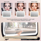15''X11'' Large Capacity Makeup Bag with LED Mirror, Professional Makeup Case Organizer with 3 Color Light Adjustable Brightness, Travel Make up Cosmetic Case with Detachable Dividers & Shoulder Strap