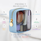 Clear Makeup Bag Mini Pouch for Purse Small Cosmetic Bag Travel Organizer Light Blue Cosmetic Case Pouch