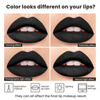 Black Matte Liquid Lipstick - Long Lasting, Smudge Proof, Transfer Resistant Lip Color, Waterproof, Non-Transfer Formula (Mystical Moment)